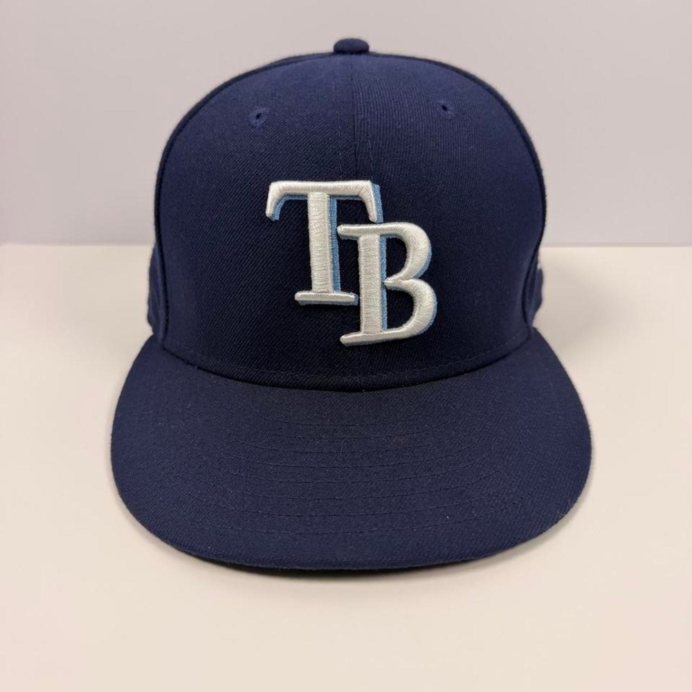 New Era 59FIFTY Tampa Bay Rays Navy Blue Fitted Baseball Hat 7 MLB Cap